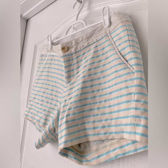 Lilly Pulitzer Callahan Party Shorts Metallic Waistband Striped Size 4 - Picture 5 of 8